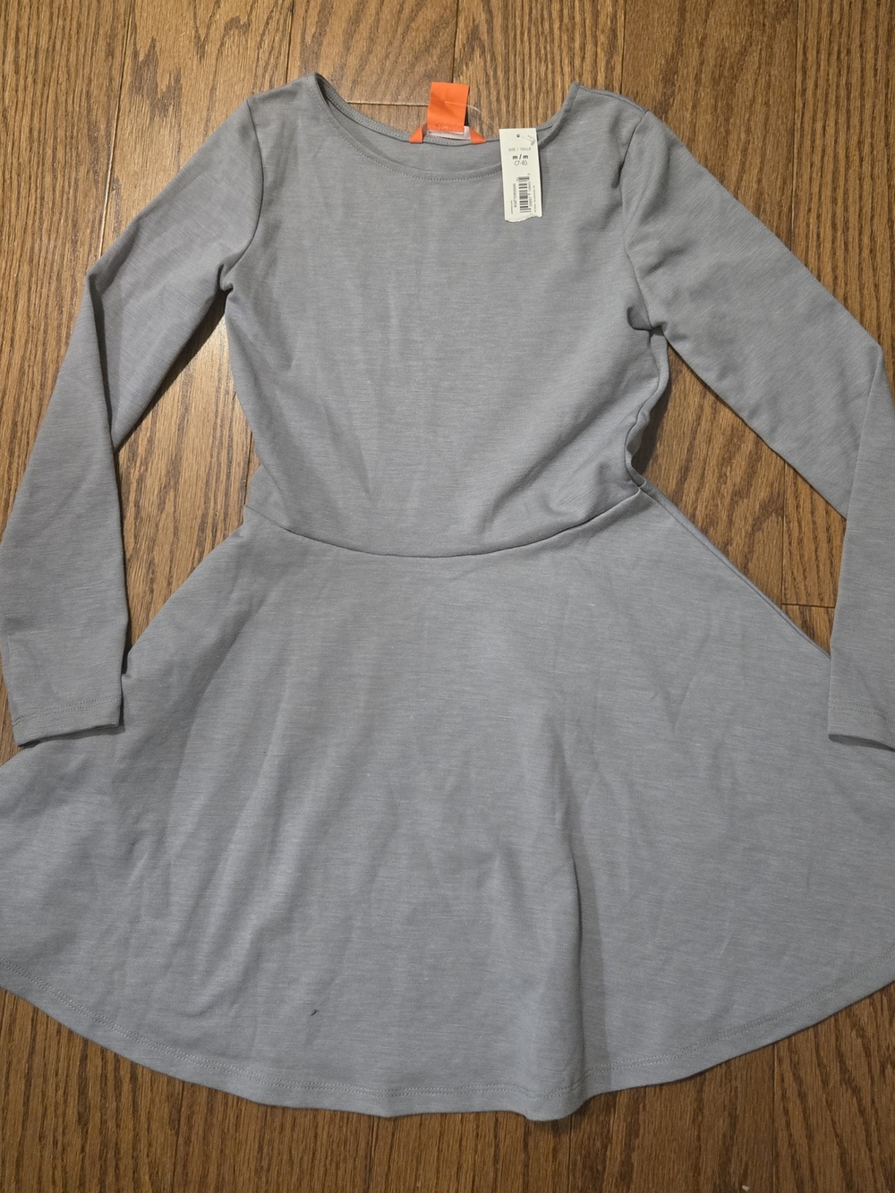 Joe Fresh Light Gray Long-Sleeve Skater Dress 7/8